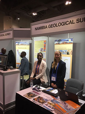 Geological surveys were also represented including USGS, and here the Namibia Geological Survey. Photo Copyright Ed Loye.